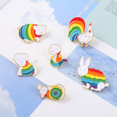 Rainbow Zodiac Animals Enamel Pins